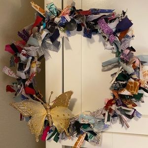 Scrappy Wreath with butterfly